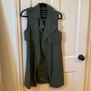 club monaco hunter green midi vest size xs
